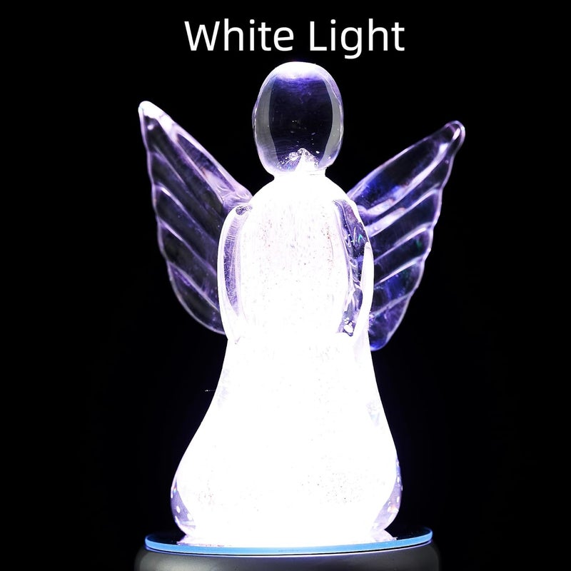 EUSTUMA Rotating LED Display Base Colorful Light Crystal Display Base Stand,Lighted Up Stand Color Changing Small LED for 3D Glass Crystal Art,Holiday Party Decoration. (A-Silver-White Light) - Image 5